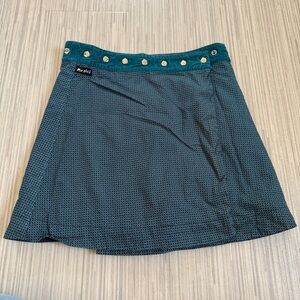 Moshiki Wrap Skirt Snaps Adjustable from Small - Large in Deep Teal and Charcoal